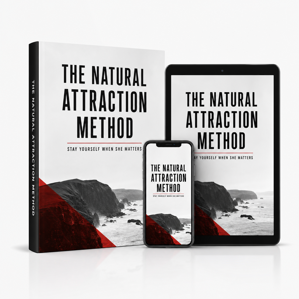 The Natural Attraction Method guide shown on a tablet and phone